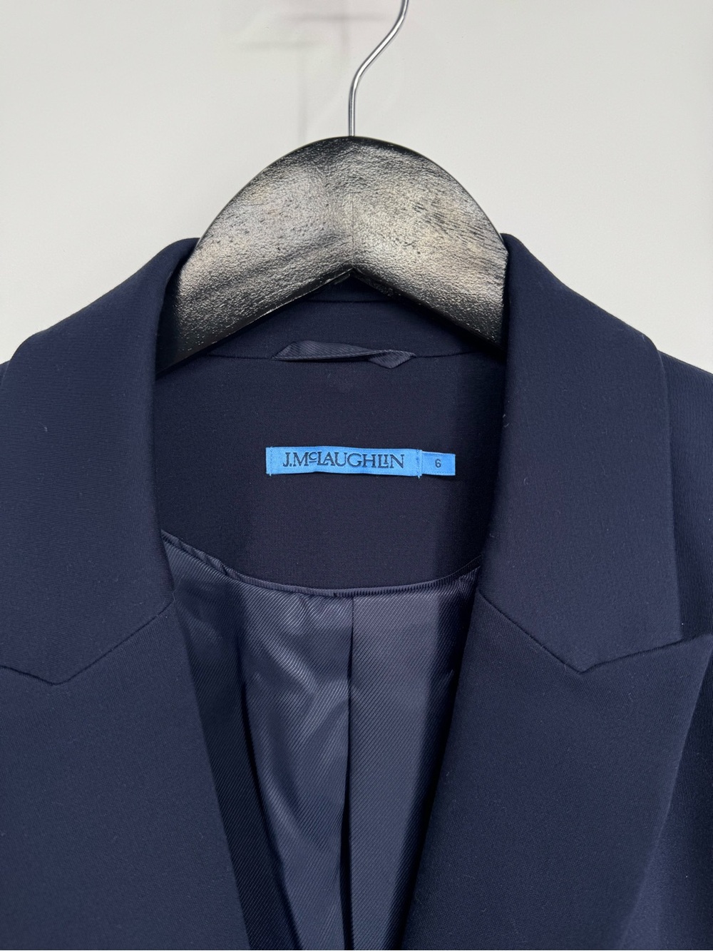 J. Mclaughlin Triana Tailored Single-Breasted Blazer Navy 6 Bainbridge Cloth - Picture 6 of 9